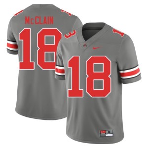 Ohio State College Football High School Grey Jaylen McClain Men's #18 Jersey 454786-215