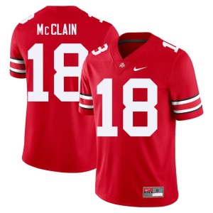Go Bucks Mens #18 Jaylen McClain College Football NCAA Scarlet Jerseys 501905-113