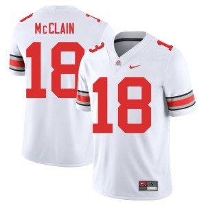 Ohio State White #18 Jaylen McClain College Football Mens Limited Jersey 354138-662
