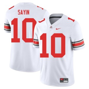 The Fighting Buckeyes #10 Men White Julian Sayin College Football Alumni Jersey 306919-743