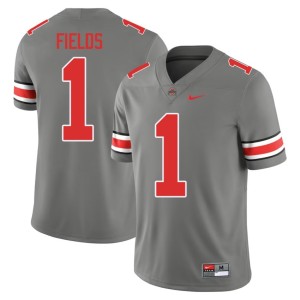 Buckeye Nation 2025-26 Grey Mens Justin Fields College Football #1 Jerseys 623247-923