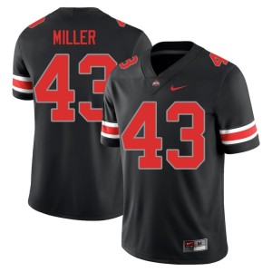 Go Bucks Men's Amar'e Miller #43 Blackout Replica College Football Jersey 959554-248