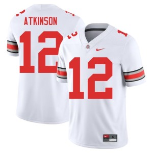 The Buckeyes Men #12 Beau Atkinson White College Football High School Jerseys 434840-311