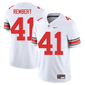 Ohio State Game #41 Braxton Rembert White Men College Football Jersey 196619-244