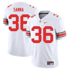 Ohio State College Football Men's #36 White CJ Sanna University Jersey 184621-540