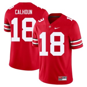 Buckeye Nation #18 Limited Cam Calhoun College Football Mens Scarlet Jerseys 360807-522