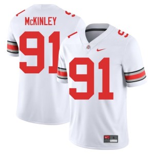 Ohio State College Football Replica Darryus McKinley White Men's #91 Jerseys 110650-935