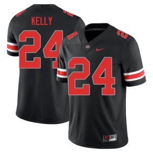 The Ohio State Men's Dominick Kelly #24 College Football Blackout Official Jersey 226163-784