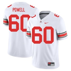 The Fighting Buckeyes University Mens College Football White #60 Jaxon Powell Jersey 339285-166
