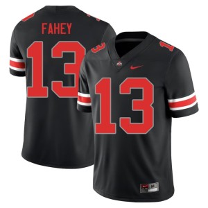 The Fighting Buckeyes University College Football Mens #13 Luke Fahey Blackout Jerseys 838033-752