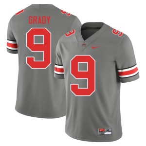 Buckeye Nation Grey Men's College Football #9 Zion Grady 2025-26 Jersey 206443-538