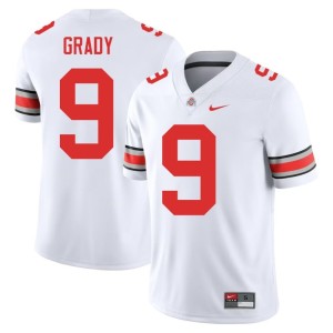 Ohio State Buckeyes University Zion Grady #9 College Football Men White Jersey 102539-483