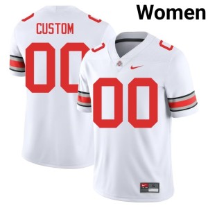 Ohio State Buckeyes 2025-26 Custom Women's College Football #00 White Jersey 624854-765