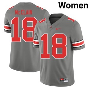 Ohio State Jaylen McClain 2025-26 College Football #18 Grey Women's Jersey 885084-697