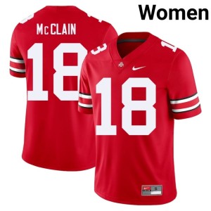 OSU University #18 Jaylen McClain College Football Scarlet Women's Jersey 446600-703