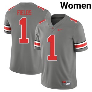 OSU Buckeyes 2025-26 Women College Football Grey #1 Justin Fields Jersey 327319-180