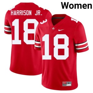 Ohio State Stitched #18 College Football Marvin Harrison Jr. Scarlet Women Jerseys 527876-652