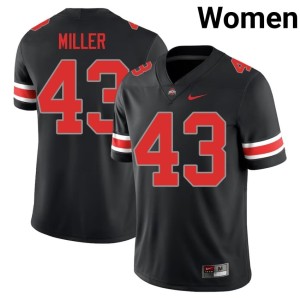 Buckeye Nation Women's #43 Stitched Blackout College Football Amar'e Miller Jersey 141060-546