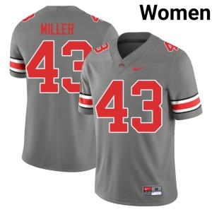 Ohio State Grey Limited Amar'e Miller #43 College Football Womens Jerseys 761762-235