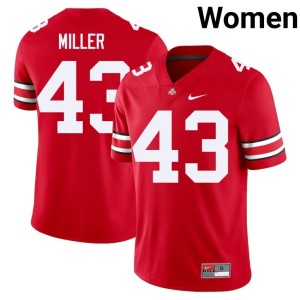 Ohio State College Football Player #43 Women Amar'e Miller Scarlet Jersey 337701-345