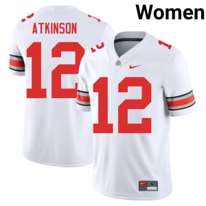The Buckeyes University White Beau Atkinson College Football Women #12 Jerseys 207591-469