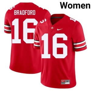 Buckeye Nation Blaine Bradford High School Women Scarlet #16 College Football Jersey 952102-616