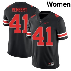OSU Buckeyes Braxton Rembert Women's College Football #41 Blackout Game Jersey 484564-457