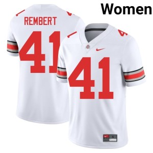 The Ohio State College Football Braxton Rembert Women #41 Replica White Jersey 665782-680
