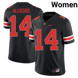 The Buckeyes College Football #14 Christian Alliegro Women Blackout Player Jerseys 727629-432