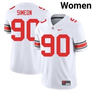 Ohio State Women's Damari Simeon College Football White NCAA #90 Jerseys 350131-757