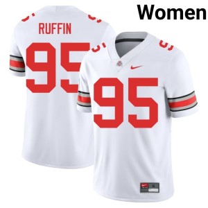 OSU College Football Emanuel Ruffin Game White #95 Women's Jerseys 512205-488