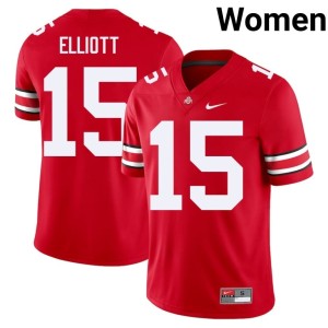 Buckeye Nation #15 Scarlet High School College Football Ezekiel Elliott Womens Jersey 288308-980