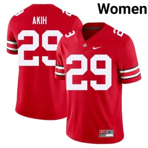 The Fighting Buckeyes Scarlet Favour Akih Women's Game #29 College Football Jerseys 634685-671