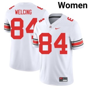 The Buckeyes Women White Hunter Welcing #84 Stitched College Football Jersey 383538-546