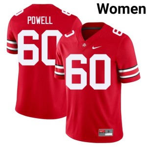 Ohio State Player #60 Scarlet Women College Football Jaxon Powell Jersey 882919-830
