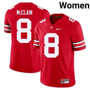 Buckeye Nation Jaylen McClain #8 Scarlet Replica College Football Womens Jerseys 915678-213