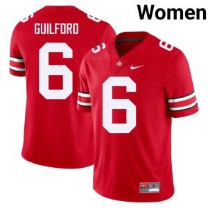 Buckeye Nation Game Scarlet Women's Jerquaden Guilford #6 College Football Jerseys 616409-906