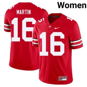 Ohio State #16 College Football Justyn Martin Women High School Scarlet Jersey 471813-621