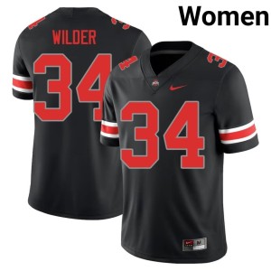 The Buckeyes College Football #34 Khary Wilder Blackout Game Women's Jersey 465935-363