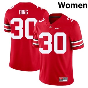 Ohio State Buckeyes Womens Khmari Bing 2025-26 College Football #30 Scarlet Jerseys 980900-563