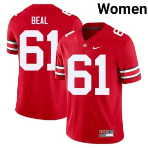 Buckeye Nation Landon Beal College Football Women's Official Scarlet #61 Jersey 878441-301