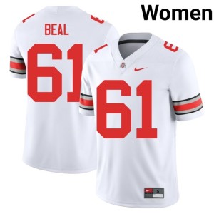 OSU Buckeyes White College Football #61 Landon Beal University Womens Jerseys 449995-627