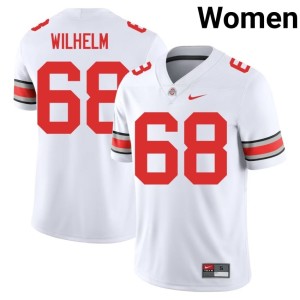 OSU Buckeyes University White Mason Wilhelm #68 Women College Football Jersey 380785-381