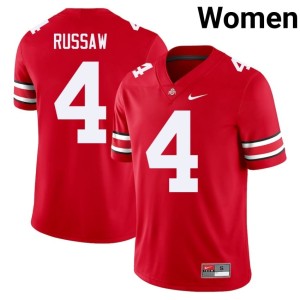 Ohio State Buckeyes Scarlet #4 College Football Women's Player Qua Russaw Jerseys 223291-960