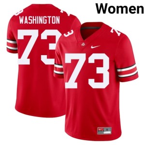 Buckeye Nation Vasean Washington College Football Womens Replica Scarlet #73 Jerseys 751778-983