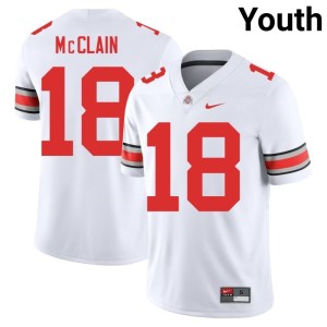 Ohio State 2025 Youth White College Football #18 Jaylen McClain Jersey 408020-235