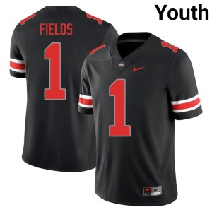 Go Bucks College Football #1 Youth Justin Fields Blackout High School Jersey 319705-886