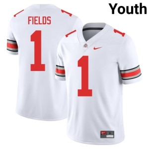 The Fighting Buckeyes NCAA #1 Justin Fields Youth White College Football Jersey 738935-856