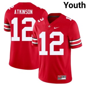OSU Buckeyes #12 Scarlet Beau Atkinson College Football Youth Limited Jersey 825998-977