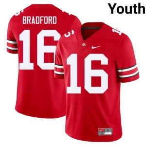 Ohio State #16 Blaine Bradford Youth 2025 College Football Scarlet Jersey 469116-688